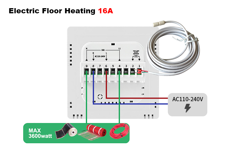 AE-5503D Electric floor heating wiring — 16 A